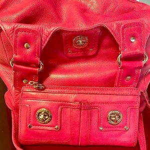 Marc Jacobs hot pink leather crossbody and wallet